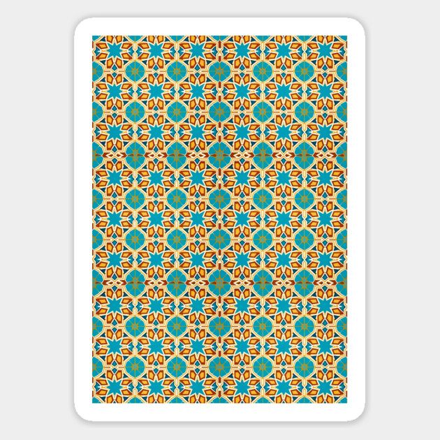 Arabic Islamic Tile Pattern Geometric Art Traditional Middle Eastern Magnet by Tshirtiz