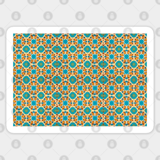 Arabic Islamic Tile Pattern Geometric Art Traditional Middle Eastern Sticker by Tshirtiz