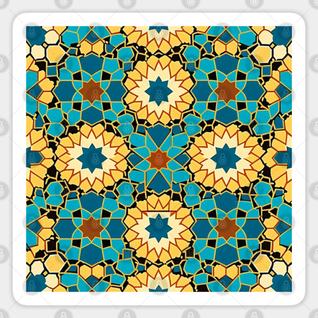 Arabic Islamic Tile Pattern Geometric Art Traditional Middle Eastern Sticker by Tshirtiz