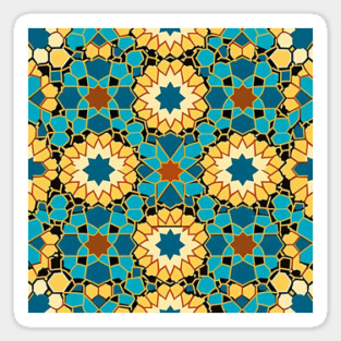 Arabic Islamic Tile Pattern Geometric Art Traditional Middle Eastern Magnet