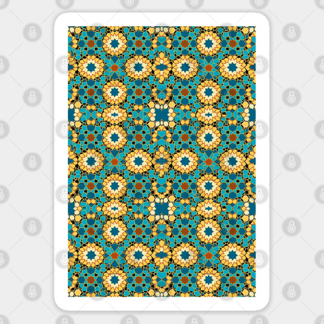 Arabic Islamic Tile Pattern Geometric Art Traditional Middle Eastern Sticker by Tshirtiz