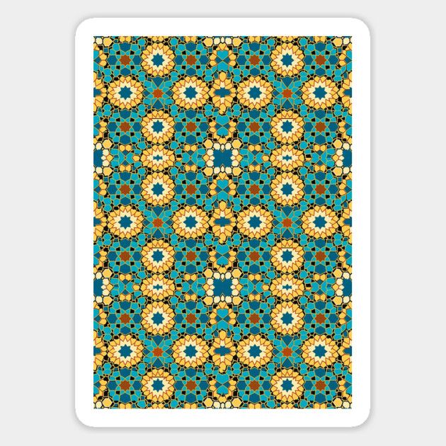 Arabic Islamic Tile Pattern Geometric Art Traditional Middle Eastern Magnet by Tshirtiz