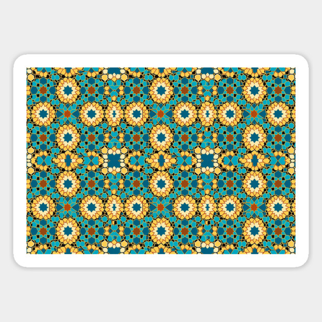 Arabic Islamic Tile Pattern Geometric Art Traditional Middle Eastern Magnet by Tshirtiz
