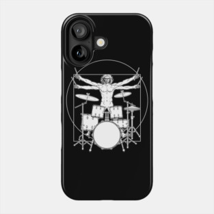 Virtuvian Man Drummer White Phone Case