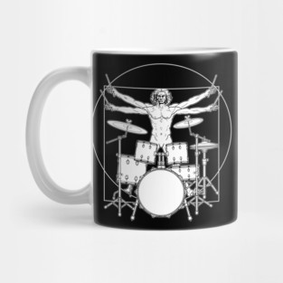 Virtuvian Man Drummer White Mug