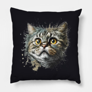 Cat Illustration, Cute Cat, Love Cats Pillow