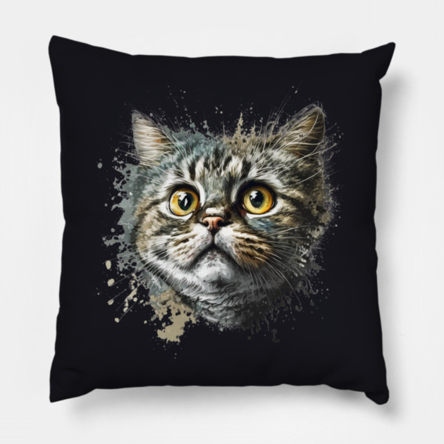 Cat Illustration, Cute Cat, Love Cats Pillow by logiamerch