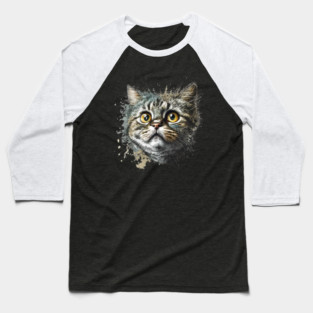 Cat Illustration, Cute Cat, Love Cats Baseball T-Shirt