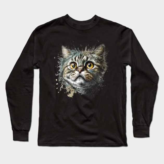 Cat Illustration, Cute Cat, Love Cats Long Sleeve T-Shirt by logiamerch