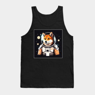 Shiba Inu Dog, Astronaut, Funny Dog Lover Tank Top