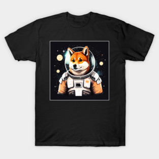Shiba Inu Dog, Astronaut, Funny Dog Lover T-Shirt