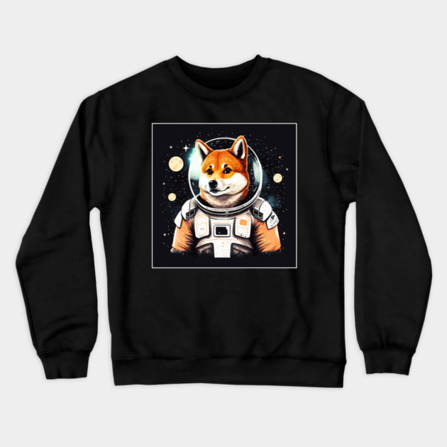 Shiba Inu Dog, Astronaut, Funny Dog Lover Crewneck Sweatshirt by logiamerch