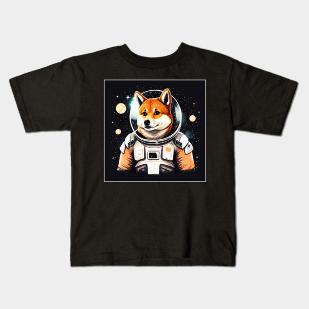 Shiba Inu Dog, Astronaut, Funny Dog Lover Kids T-Shirt by logiamerch
