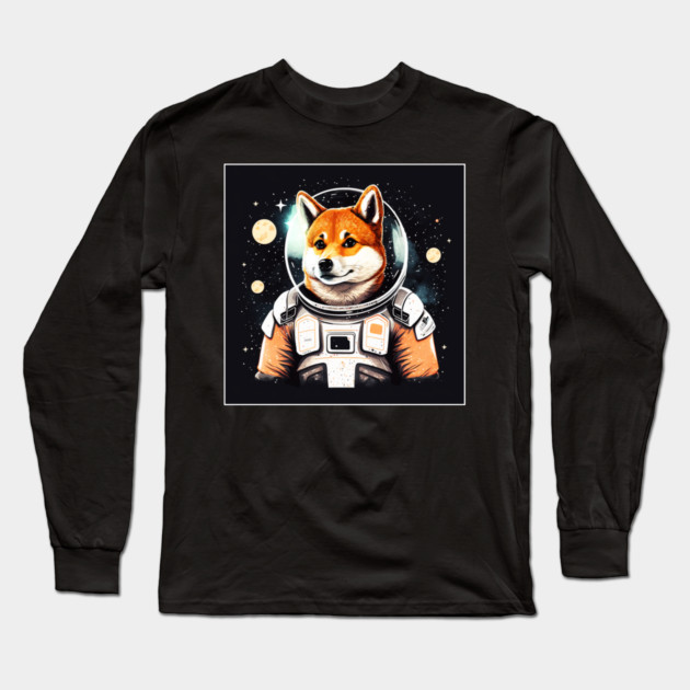 Shiba Inu Dog, Astronaut, Funny Dog Lover Long Sleeve T-Shirt by logiamerch