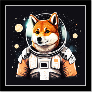 Shiba Inu Dog, Astronaut, Funny Dog Lover Posters and Art