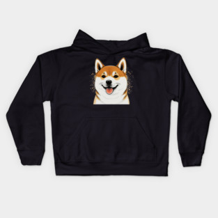 Cute Shiba Inu Dog Smiling Kids Hoodie
