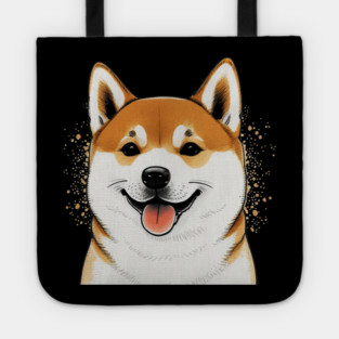 Cute Shiba Inu Dog Smiling Tote