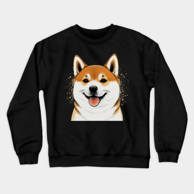 Cute Shiba Inu Dog Smiling Crewneck Sweatshirt by logiamerch