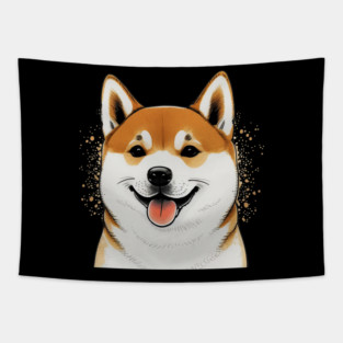 Cute Shiba Inu Dog Smiling Tapestry