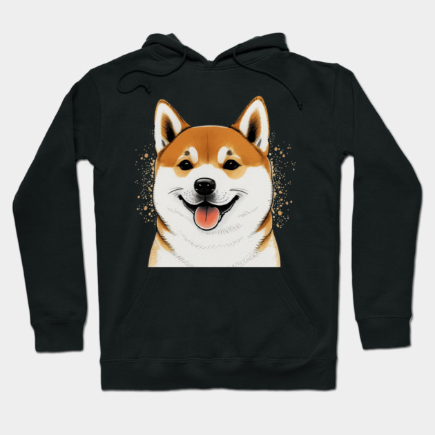 Cute Shiba Inu Dog Smiling Hoodie by logiamerch