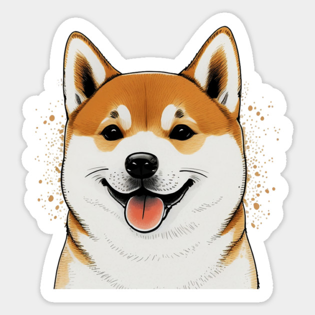 Cute Shiba Inu Dog Smiling Sticker by logiamerch