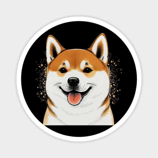 Cute Shiba Inu Dog Smiling Magnet by logiamerch