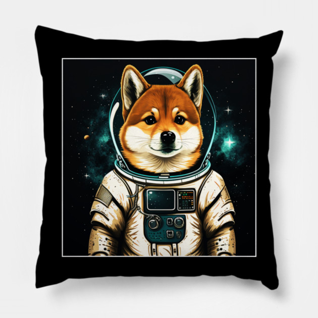 Shiba Inu Dog, Astronaut, Funny Dog Lover Pillow by logiamerch