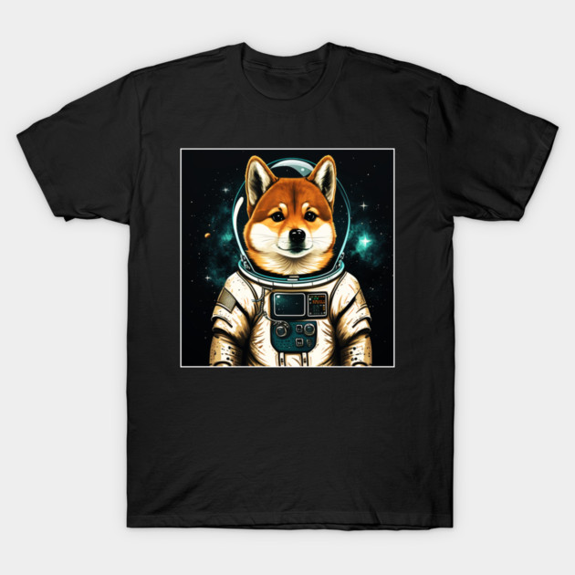 Shiba Inu Dog, Astronaut, Funny Dog Lover T-Shirt by logiamerch