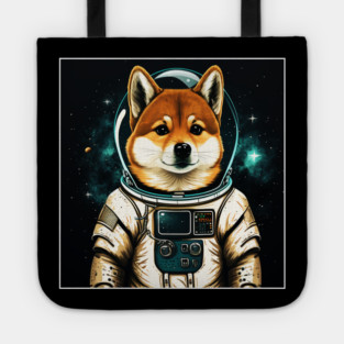 Shiba Inu Dog, Astronaut, Funny Dog Lover Tote