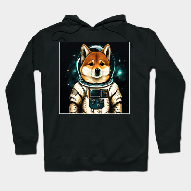 Shiba Inu Dog, Astronaut, Funny Dog Lover Hoodie by logiamerch