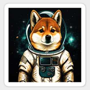 Shiba Inu Dog, Astronaut, Funny Dog Lover Sticker