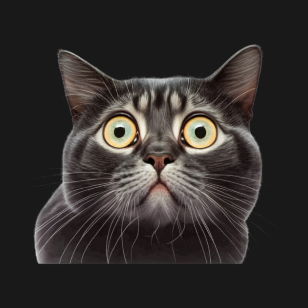 Funny Scared Cat Face, Cat Lover, Scaredy Cat by logiamerch