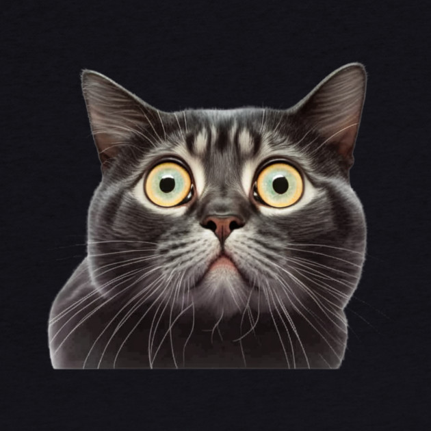 Funny Scared Cat Face, Cat Lover, Scaredy Cat by logiamerch