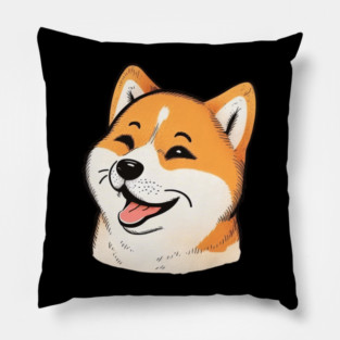 Cute Shiba Inu Dog Smiling Pillow