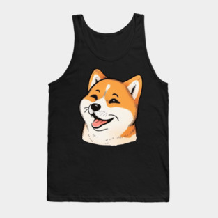 Cute Shiba Inu Dog Smiling Tank Top