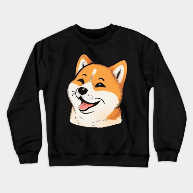 Cute Shiba Inu Dog Smiling Crewneck Sweatshirt by logiamerch