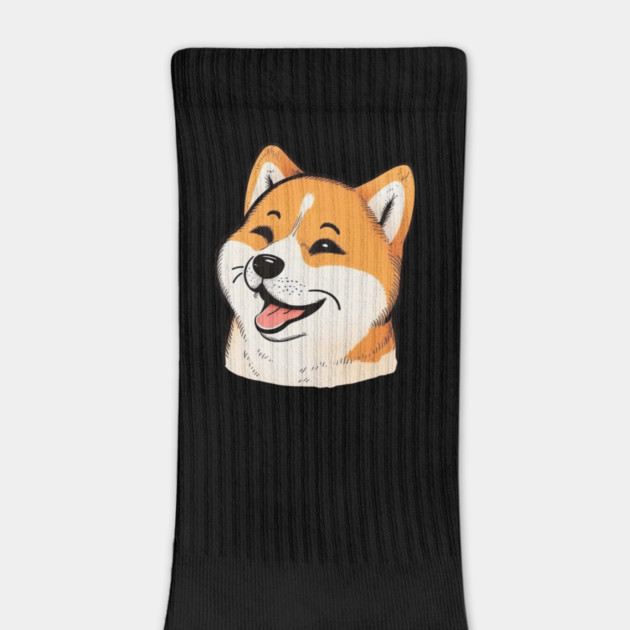 Cute Shiba Inu Dog Smiling by logiamerch