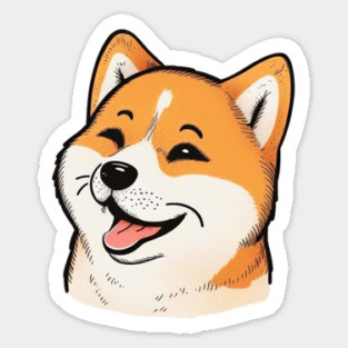 Cute Shiba Inu Dog Smiling Sticker