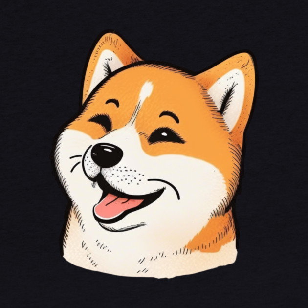 Cute Shiba Inu Dog Smiling by logiamerch