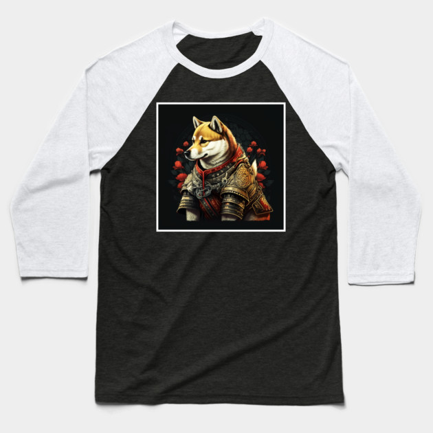 Shiba Inu dog, Samurai, Funny Dog Lover Baseball T-Shirt by logiamerch