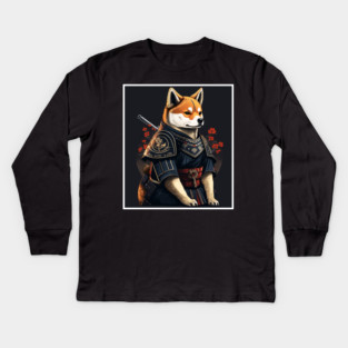 Shiba Inu dog, Samurai, Funny Dog Lover Kids Long Sleeve T-Shirt