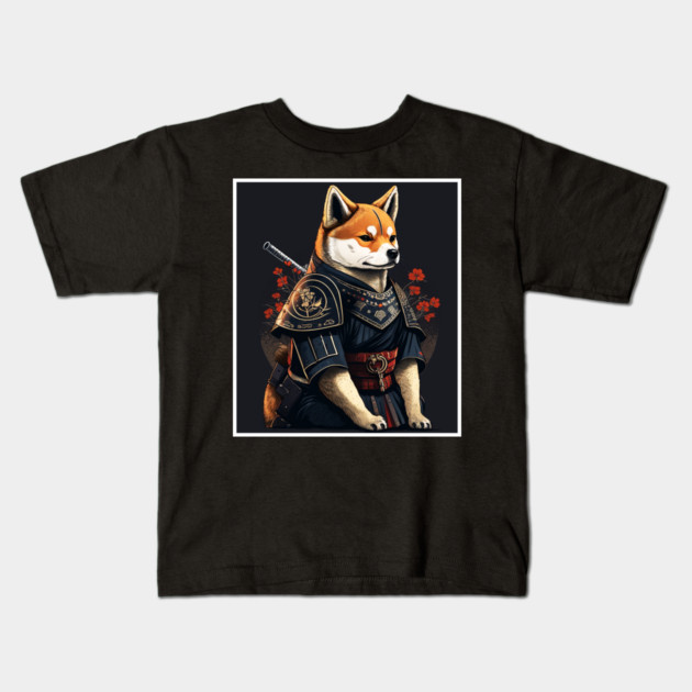 Shiba Inu dog, Samurai, Funny Dog Lover Kids T-Shirt by logiamerch