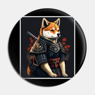 Shiba Inu dog, Samurai, Funny Dog Lover Pin