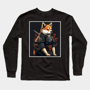 Shiba Inu dog, Samurai, Funny Dog Lover Long Sleeve T-Shirt
