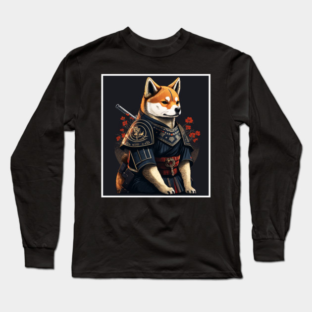Shiba Inu dog, Samurai, Funny Dog Lover Long Sleeve T-Shirt by logiamerch