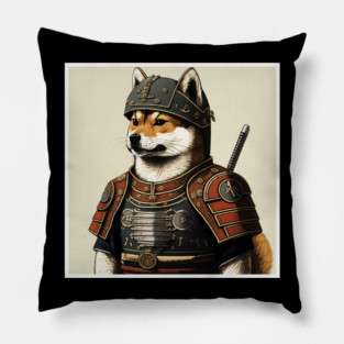Shiba Inu dog, Samurai, Funny Dog Lover Pillow