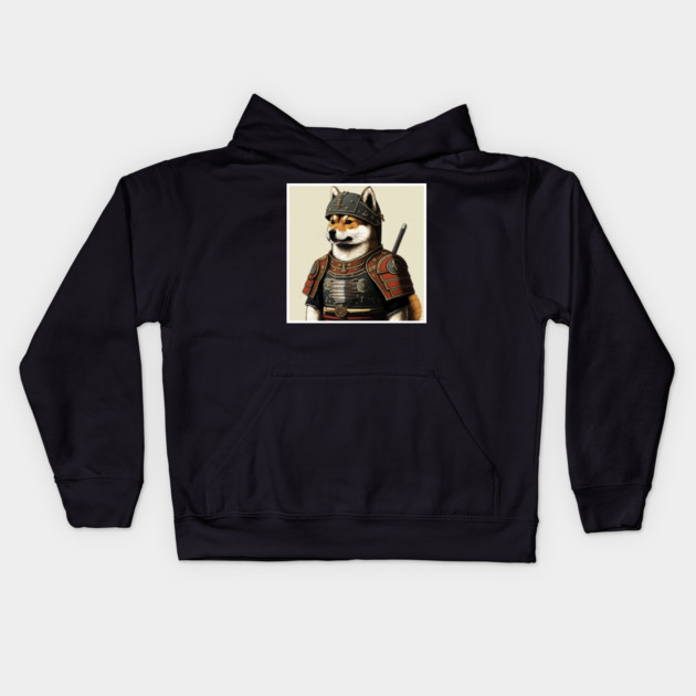Shiba Inu dog, Samurai, Funny Dog Lover Kids Hoodie by logiamerch