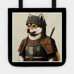 Shiba Inu dog, Samurai, Funny Dog Lover Tote