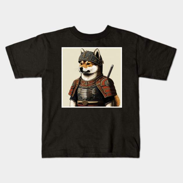Shiba Inu dog, Samurai, Funny Dog Lover Kids T-Shirt by logiamerch