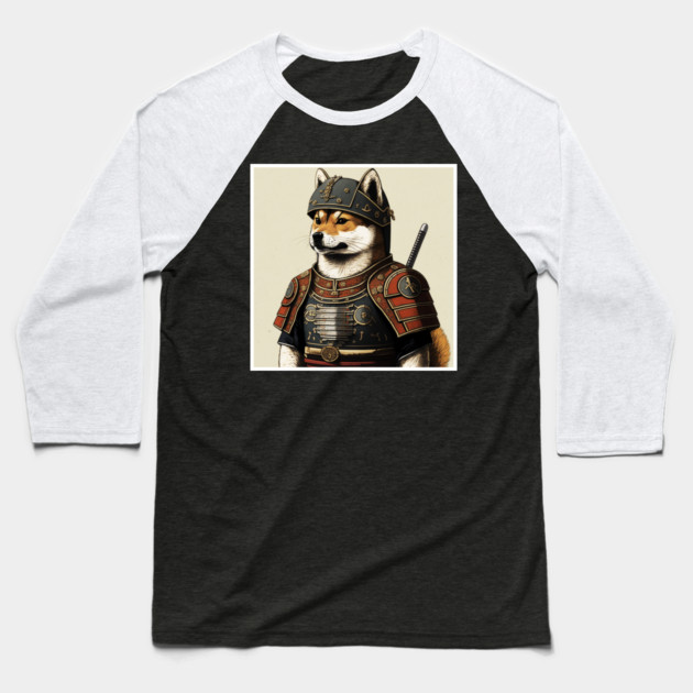 Shiba Inu dog, Samurai, Funny Dog Lover Baseball T-Shirt by logiamerch